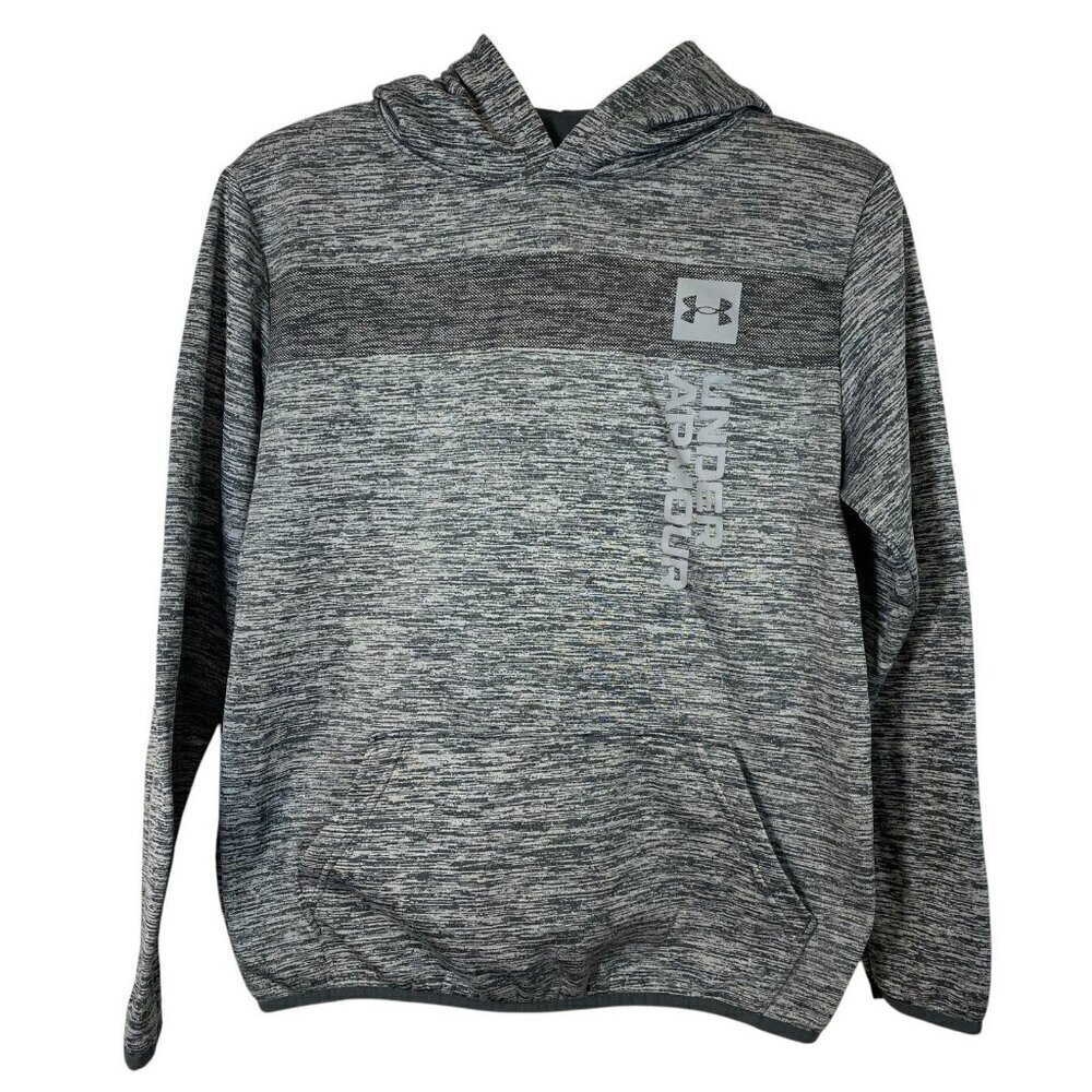 Under Armour Fleece Lined Youth Large Hoodie Pullover Pouch Pockets Gray